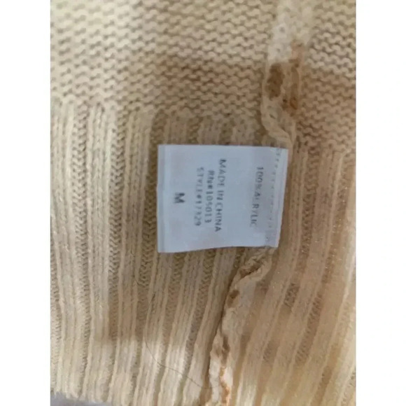 Cheetah print pocket tan knit sweater w/tortoise shell buttons, Andrée by Unit - Picture 3 of 8